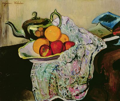 Still Life with Teapot and Fruit by Marie Clementine (Suzanne) Valadon